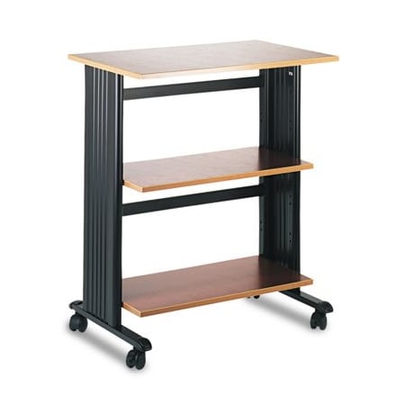 Safco Safco, MUV MOBILE MACHINE CART, THREE-SHELF, 29.5W X 20D X 35H, CHERRY/BLACK 1881CY